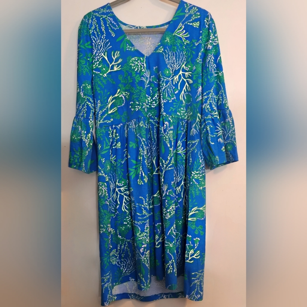 Lilly Pulitzer NWT Jannie V-Neck Cotton Dress Briny Blue A Bit Salty - Picture 5 of 6